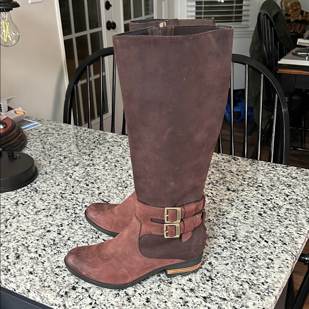 Sorel Lolla II Riding Boot Rain Equestrian Waterproof Leather Zip Women's Size 8